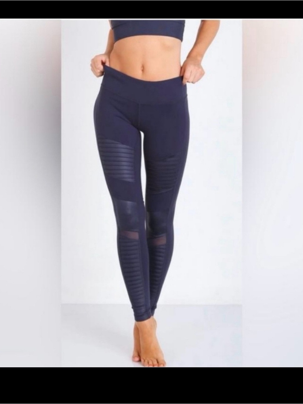 ALO Yoga Navy Moto Leggings Sz M